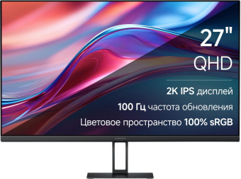 Монитор Xiaomi 27" 2K Monitor A27Qi черный IPS LED 16:9 HDMI матовая 1000:1 250cd 178гр/178гр 2560x1440 100Hz DP 2K 4.2кг от магазина РЭССИ