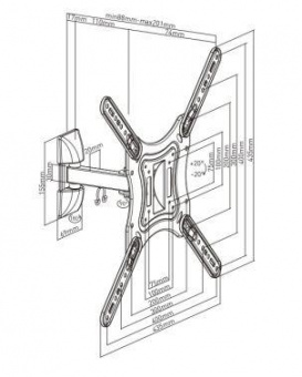 Кронштейн для телевизора Ultramounts UM868 черный 23"-55" макс.35кг настенный поворот и наклон от магазина РЭССИ