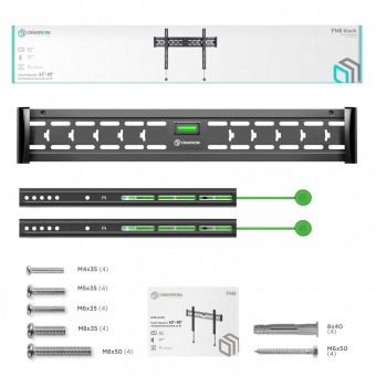 Кронштейн для телевизора Onkron FM6 черный 43"-85" макс.68.2кг настенный фиксированный от магазина РЭССИ