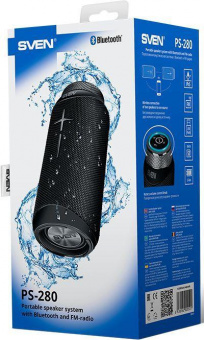 Колонка порт. Sven АС PS-280 черный 12W 2.0 BT 10м 2400mAh (SV-020521) от магазина РЭССИ