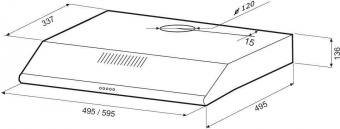 Вытяжка козырьковая Krona Olivia 600 нержавеющая сталь управление: кнопочное (1 мотор) от магазина РЭССИ