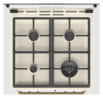 Плита Комбинированная Gorenje GKS6C70CLI бежевый (стеклянная крышка) реш.чугун от магазина РЭССИ