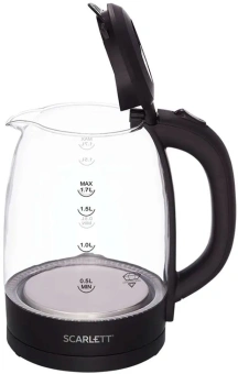 Чайник электрический Scarlett SC-EK27G11 1.7л. 2200Вт черный корпус: стекло/пластик от магазина РЭССИ