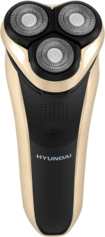 Бритва роторная Hyundai H-SH8081 реж.эл.:3 питан.:аккум. черный/золотистый от магазина РЭССИ