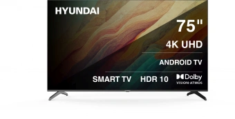 Телевизор LED Hyundai 75" H-LED75BU7009 Android TV Frameless черный 4K Ultra HD 60Hz DVB-T DVB-T2 DVB-C DVB-S DVB-S2 USB WiFi Smart TV от магазина РЭССИ