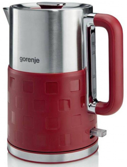 Чайник электрический Gorenje K17FER 1.7л. 2200Вт красный/серебристый (корпус: пластик) от магазина РЭССИ