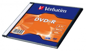 Диск DVD-R Verbatim 4.7Gb 16x Slim case (20шт) (43547) от магазина РЭССИ