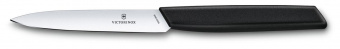 Нож кухонный Victorinox Swiss Modern (6.9003.10) стальной универсальный лезв.100мм прямая заточка черный от магазина РЭССИ