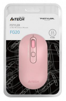Мышь A4Tech Fstyler FG20 розовый оптическая (2000dpi) беспроводная USB для ноутбука (4but) от магазина РЭССИ