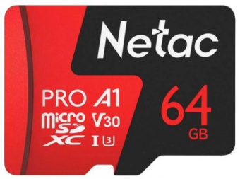 Флеш карта microSDXC 64Gb Class10 Netac NT02P500PRO-064G-R P500 Extreme Pro + adapter от магазина РЭССИ