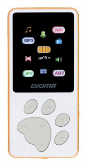Плеер Hi-Fi Flash Digma S4 8Gb белый/оранжевый/1.8"/FM/microSDHC от магазина РЭССИ