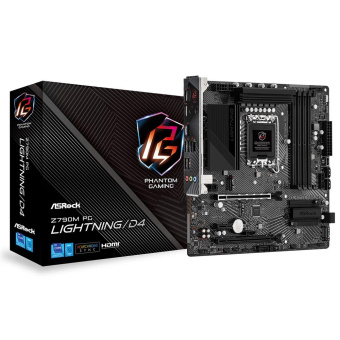 Материнская плата Asrock Z790M PG LIGHTNING/D4 Soc-1700 Intel Z790 4xDDR4 mATX AC`97 8ch(7.1) GbLAN RAID+HDMI от магазина РЭССИ