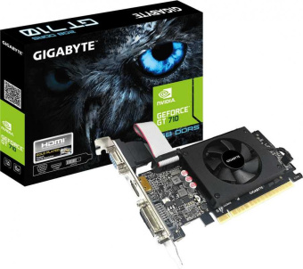 Видеокарта Gigabyte PCI-E GV-N710D5-2GIL NVIDIA GeForce GT 710 2048Mb 64 GDDR5 954/5010 DVIx1 HDMIx1 CRTx1 HDCP Ret low profile от магазина РЭССИ