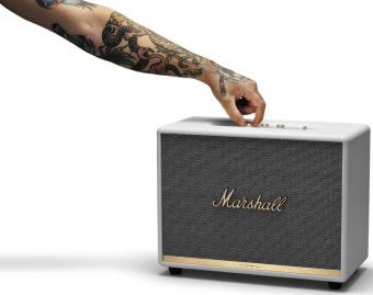 Колонка порт. Marshall Woburn II белый/золотистый 130W 2.1 BT/3.5Jack 10м от магазина РЭССИ