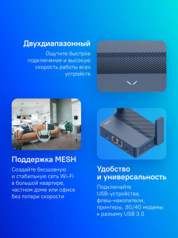 Маршрутизатор Cudy TR3000 AX3000 10/100/1000/2500BASE-T синий от магазина РЭССИ