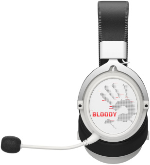 Наушники с микрофоном A4Tech Bloody MR590 Sports белый/черный 1.5м мониторные BT/Radio/3.5mm оголовье (MR590+ WIRED/SPORT WHITE) от магазина РЭССИ