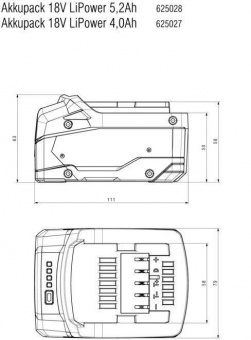 Батарея аккумуляторная Metabo 625028000 18В 5.2Ач Li-Ion от магазина РЭССИ
