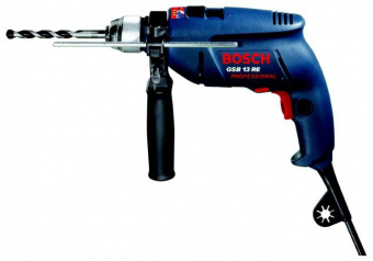 Дрель ударная Bosch GSB 13 RE Professional 600Вт патрон:быстрозажимной реверс (0601217100) от магазина РЭССИ
