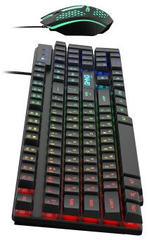 Клавиатура + мышь Оклик 400GMK клав:черный мышь:черный USB LED (1546779) от магазина РЭССИ
