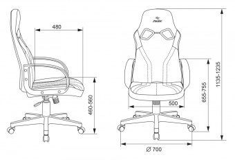 Кресло игровое Zombie RUNNER черный/желтый эко.кожа крестов. пластик от магазина РЭССИ