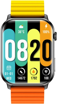 Смарт-часы ARK Kieslect KS 44.2мм 1.78" AMOLED корп.черный рем.желтый/оранжевый от магазина РЭССИ