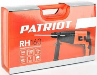 Перфоратор Patriot RH 160 патрон:SDS-plus уд.:1.5Дж 500Вт (кейс в комплекте) от магазина РЭССИ