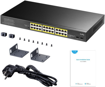 Коммутатор Cudy GS1028PS2 (L2) 24x1Гбит/с 2SFP 24PoE+ 300W неуправляемый от магазина РЭССИ