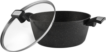 Кастрюля Polaris Monolit 24C 4л. d=24см (с крышкой) черный (015249) от магазина РЭССИ