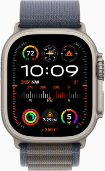 Смарт-часы Apple Watch Ultra 2 A2986 49мм OLED корп.титан Alpine loop рем.синий разм.брасл.:160-210мм (MREQ3LL/A) от магазина РЭССИ