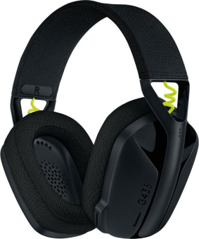 Наушники с микрофоном Logitech G435 Lightspeed черный/желтый мониторные BT/Radio оголовье (981-001052) от магазина РЭССИ