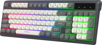 Клавиатура Оклик 731G серый/белый USB for gamer LED от магазина РЭССИ