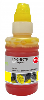 Чернила Cactus CS-GI490YB GI-490 желтый 100мл для Canon Pixma G1400/G2400/G3400 от магазина РЭССИ