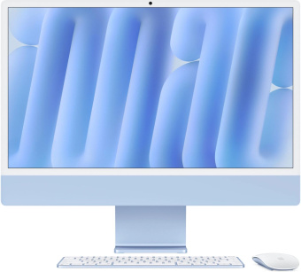 Моноблок Apple iMac A3137 24" 4.5K M4 10 core (4) 16Gb SSD512Gb 10 core GPU macOS WiFi BT 143W клавиатура мышь Cam синий 4480x2520 от магазина РЭССИ