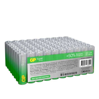 Батарейка алкалиновая GP Super Alkaline G-Tech 24А АAA, в упаковке по 80 шт от магазина РЭССИ