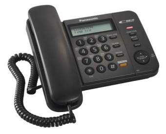 Телефон проводной Panasonic KX-TS2358RUB черный от магазина РЭССИ