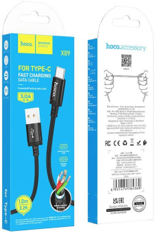 Кабель Hoco X89 Wind X89 WIND TYPE-C UNPACKAGED USB (m)-USB Type-C (m) 1м черный без упаковки от магазина РЭССИ