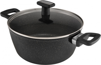 Кастрюля Polaris Monolit 24C 4л. d=24см (с крышкой) черный (015249) от магазина РЭССИ