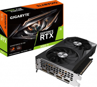 Видеокарта Gigabyte PCI-E 4.0 GV-N306TWF2OC-8GD NVIDIA GeForce RTX 3060Ti 8192Mb 256 GDDR6 1680/14000 HDMIx2 DPx2 HDCP Ret от магазина РЭССИ