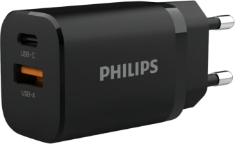 Сетевое зар./устр. Philips DLP5331 30W 1.5A (PD) USB/USB Type-C универсальное черный (DLP5331CB/74) от магазина РЭССИ