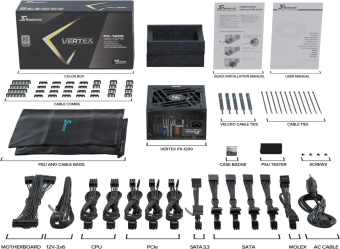Блок питания Seasonic ATX 1200W VERTEX PX-1200 80+ platinum (20+4pin) APFC 135mm fan 18xSATA Cab Manag RTL от магазина РЭССИ
