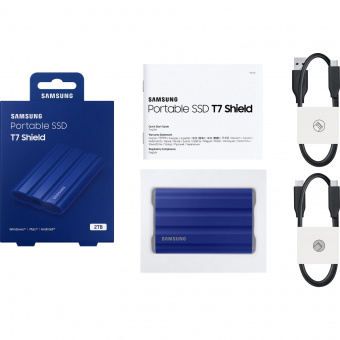 Накопитель SSD Samsung Original USB-C 2Tb MU-PE2T0R/WW Shield T7 1.8" синий от магазина РЭССИ