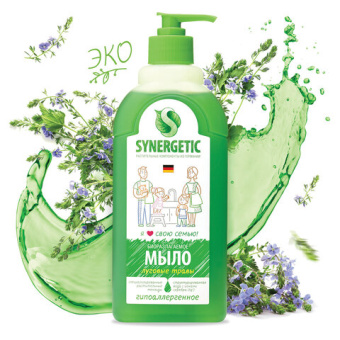Жидкое биоразлагаемое мыло для мытья рук и тела Synergetic Луговые травы 500 мл 4613720438976 105053/14 от магазина РЭССИ