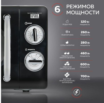 Микроволновая Печь GFGril GF-MWO203 20л. 700Вт черный от магазина РЭССИ