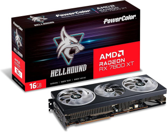 Видеокарта PowerColor PCI-E 4.0 RX7800XT 16G-L/OC AMD Radeon RX 7800XT 16Gb 256bit GDDR6 2124/19500 HDMIx1 DPx3 HDCP Ret от магазина РЭССИ