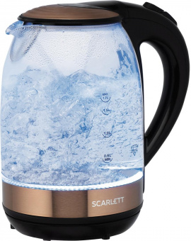 Чайник электрический Scarlett SC-EK27G81 1.7л. 2200Вт бронзовый/черный (корпус: стекло) от магазина РЭССИ