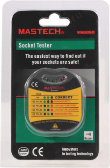 MS6860D Mastech тестер электрических розеток и заземления от магазина РЭССИ