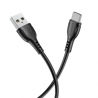Кабель Borofone BX51 Type-C-Lightning (m) 1.0м 2.4A силикон черный от магазина РЭССИ