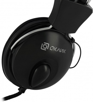 Наушники с микрофоном Оклик HS-M200 черный 1.8м накладные оголовье (1532011) от магазина РЭССИ
