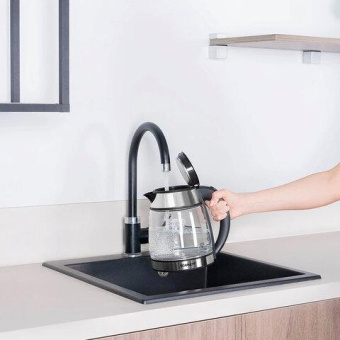 Чайник электрический Scarlett SC-EK27G54 1.7л. 1800Вт серебристый/черный корпус: нерж.сталь/стекло от магазина РЭССИ