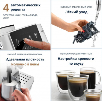 Кофемашина Delonghi ECAM220.20.W 1450Вт белый от магазина РЭССИ